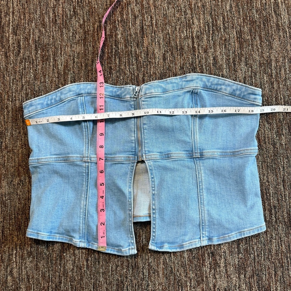 NWOT American Eagle Denim Zip-Front Tube Top Size XL - Picture 4 of 6